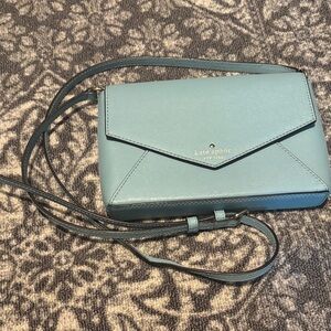Kate Spade blue- gray small crossbody envelope purse